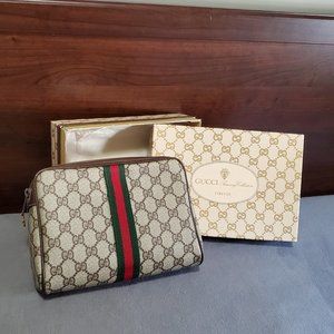 🐈‍⬛SOLD🐈Authenticated by Dr.Runway-Vintage Gucci Clutch Bag with Original Box